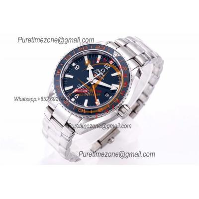 Planet Ocean 600M GMT A8605  Automatic Mens Watch Best Edition VSF Blue Dial SS Bracelet CHS 232.30.44.22.03.001