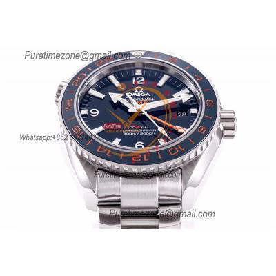 Planet Ocean 600M GMT A8605  Automatic Mens Watch Best Edition VSF Blue Dial SS Bracelet CHS 232.30.44.22.03.001