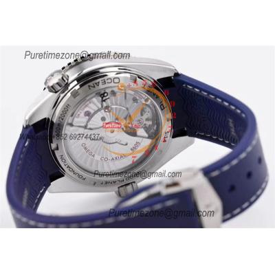 Planet Ocean 600M GMT A8605  Automatic Mens Watch Best Edition VSF Blue Dial Rubber CHS 232.32.44.22.03.001