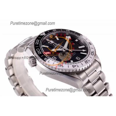 Planet Ocean 600M GMT A8605  Automatic Mens Watch Best Edition VSF Black Dial SS Bracelet CHS 215.30.44.22.01.001