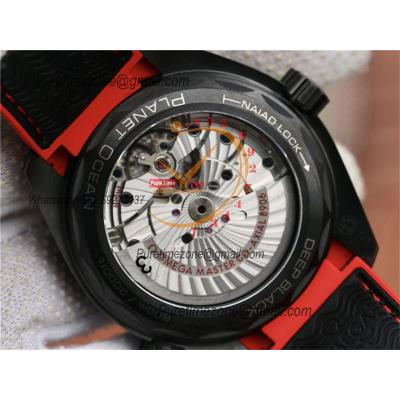 Planet Ocean GMT 45.5mm Deep Black Red Real Ceramic A8906 Automatic Mens Watch VSF 1:1 Best Edition Black Nylon CHS