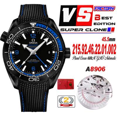 Planet Ocean GMT 45.5mm Deep Black Blue Real Ceram...