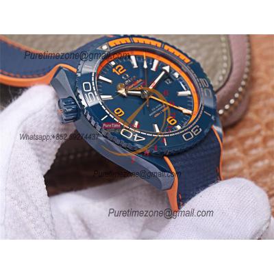 Planet Ocean GMT 45.5mm Big Blue Real Ceramic A8906 Automatic Mens Watch VSF 1:1 Best Edition Blue Rubber CHS