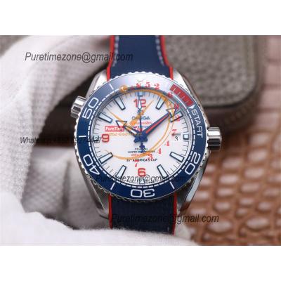 Planet Ocean GMT 45.5mm 2021 America's Cup SS A8906 Automatic Mens Watch VSF 1:1 Best Edition Blue Nylon CHS