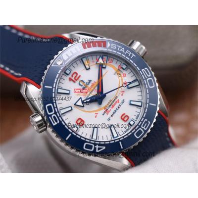 Planet Ocean GMT 45.5mm 2021 America's Cup SS A8906 Automatic Mens Watch VSF 1:1 Best Edition Blue Nylon CHS