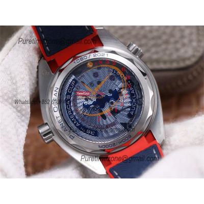 Planet Ocean GMT 45.5mm 2021 America's Cup SS A8906 Automatic Mens Watch VSF 1:1 Best Edition Blue Nylon CHS