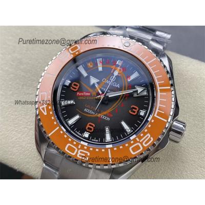 Seamaster 6000M Ultra Deep SS A8912  Automatic Mens Watch VSF 1:1 Best Edition Brown Dial Orange Bezel SS Bracelet CHS