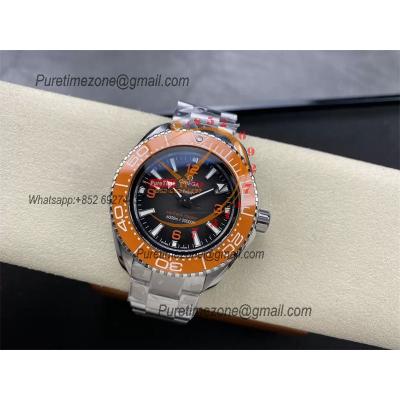 Seamaster 6000M Ultra Deep SS A8912  Automatic Mens Watch VSF 1:1 Best Edition Brown Dial Orange Bezel SS Bracelet CHS