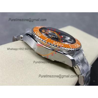 Seamaster 6000M Ultra Deep SS A8912  Automatic Mens Watch VSF 1:1 Best Edition Brown Dial Orange Bezel SS Bracelet CHS