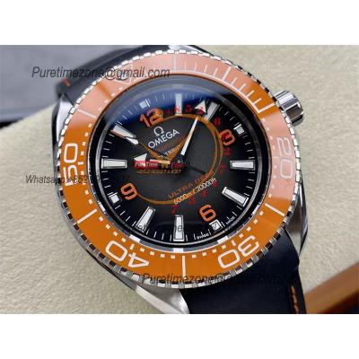 Seamaster 6000M Ultra Deep SS A8912  Automatic Mens Watch VSF 1:1 Best Edition Brown Dial Orange Bezel Rubber CHS