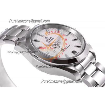 Aqua Terra 150M 34mm A8800 Autoamtic Womens Watches VSF Best Ediiton Silver Dial SS Bracelet Ladies