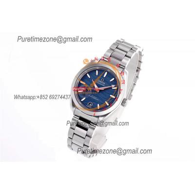 Aqua Terra 150M 34mm A8800 Autoamtic Womens Watches VSF Best Ediiton Blue Dial SS Bracelet Ladies