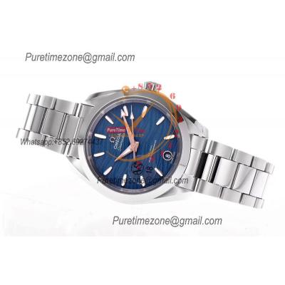 Aqua Terra 150M 34mm A8800 Autoamtic Womens Watches VSF Best Ediiton Blue Dial SS Bracelet Ladies