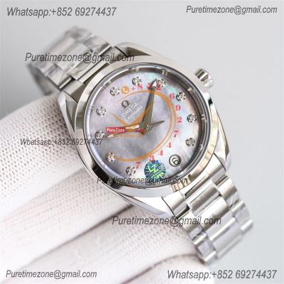 Aqua Terra 150M 34mm A8800 Autoamtic Womens Watches VSF Best Ediiton MOP Dial SS Bracelet Ladies