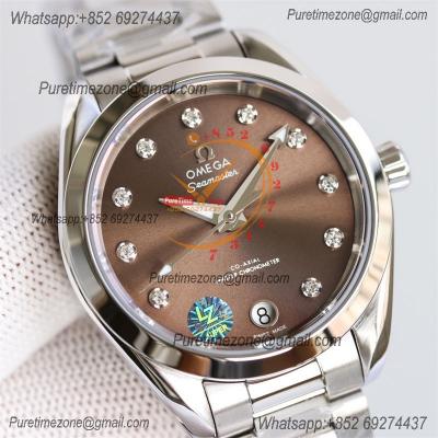 Aqua Terra 150M 34mm A8800 Autoamtic Womens Watches VSF Best Ediiton Brown Dial SS Bracelet Ladies