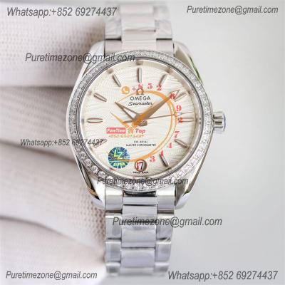 Aqua Terra 150M 34mm A8800 Autoamtic Womens Watches VSF Best Ediiton Diamonds Bezel Silver Dial SS Bracelet Ladies