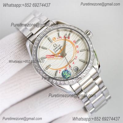 Aqua Terra 150M 34mm A8800 Autoamtic Womens Watches VSF Best Ediiton Diamonds Bezel Silver Dial SS Bracelet Ladies