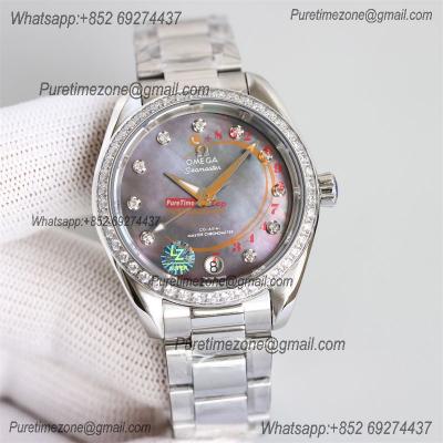 Aqua Terra 150M 34mm A8800 Autoamtic Womens Watches VSF Best Ediiton Diamonds Bezel MOP Dial SS Bracelet Ladies