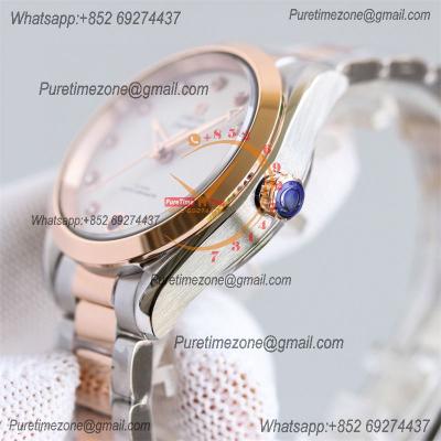 Aqua Terra 150M 34mm A8800 Autoamtic Womens Watches VSF Best Ediiton RG Blue Dial SS Bracelet Ladies