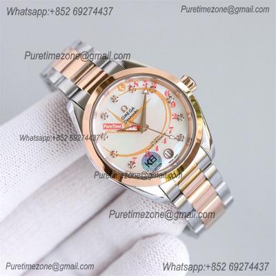 Aqua Terra 150M 34mm A8800 Autoamtic Womens Watches VSF Best Ediiton RG MOP Dial SS Bracelet Ladies