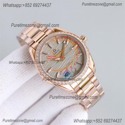 Aqua Terra 150M 34mm A8800 Autoamtic Womens Watches VSF Best Ediiton RG Gray Dial SS Bracelet Ladies