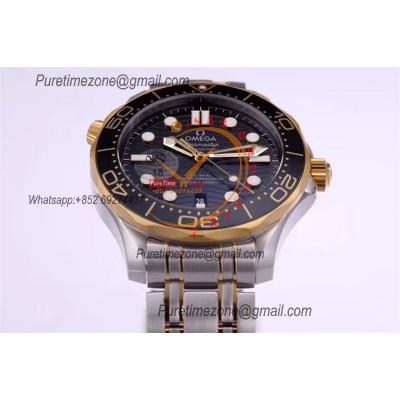 Seamaster Diver 300M A8800 Autoamtic Mens Watches VSF Best Ediiton YG Black Dial SS Bracelet CHS 210.20.42.20.01.002