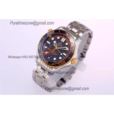 Seamaster Diver 300M A8800 Autoamtic Mens Watches VSF Best Ediiton YG Black Dial SS Bracelet CHS 210.20.42.20.01.002