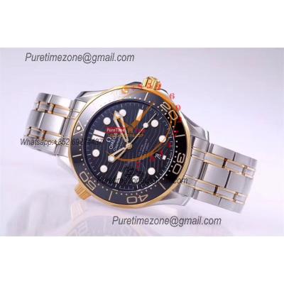 Seamaster Diver 300M A8800 Autoamtic Mens Watches VSF Best Ediiton YG Black Dial SS Bracelet CHS 210.20.42.20.01.002