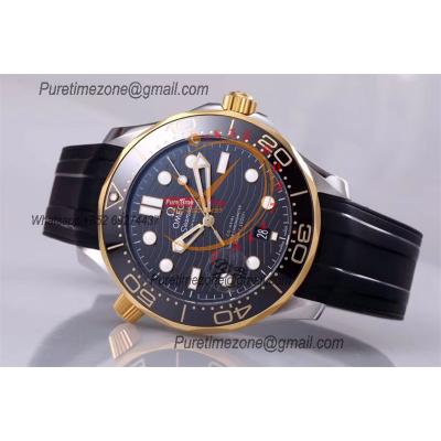 Seamaster Diver 300M A8800 Autoamtic Mens Watches VSF Best Ediiton YG Black Dial Rubber CHS 210.22.42.20.01.001