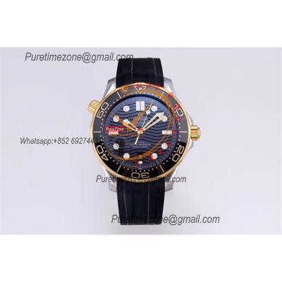 Seamaster Diver 300M A8800 Autoamtic Mens Watches VSF Best Ediiton YG Black Dial Rubber CHS 210.22.42.20.01.001