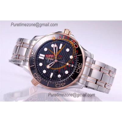 Seamaster Diver 300M A8800 Autoamtic Mens Watches VSF Best Ediiton RG Black Dial SS Bracelet CHS 210.20.42.20.01.001