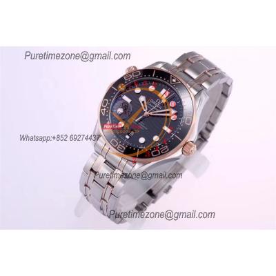 Seamaster Diver 300M A8800 Autoamtic Mens Watches VSF Best Ediiton RG Black Dial SS Bracelet CHS 210.20.42.20.01.001