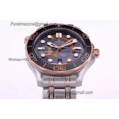 Seamaster Diver 300M A8800 Autoamtic Mens Watches VSF Best Ediiton RG Black Dial SS Bracelet CHS 210.20.42.20.01.001