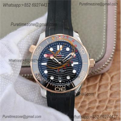 Seamaster Diver 300M A8800 Autoamtic Mens Watches VSF Best Ediiton RG Black Dial Rubber CHS 210.22.42.20.01.002