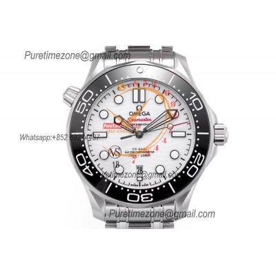 Seamaster Diver 300M A8800 Autoamtic Mens Watches VSF Best Ediiton White Dial SS Bracelet CHS 210.30.42.20.04.001