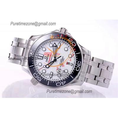 Seamaster Diver 300M A8800 Autoamtic Mens Watches VSF Best Ediiton White Dial SS Bracelet CHS 210.30.42.20.04.001