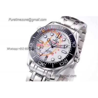 Seamaster Diver 300M A8800 Autoamtic Mens Watches VSF Best Ediiton White Dial SS Bracelet CHS 210.30.42.20.04.001