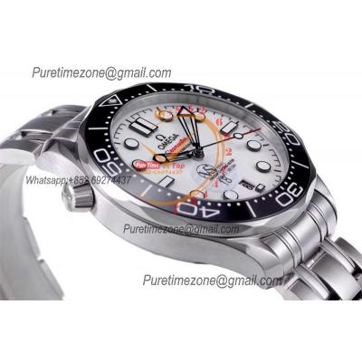 Seamaster Diver 300M A8800 Autoamtic Mens Watches VSF Best Ediiton White Dial SS Bracelet CHS 210.30.42.20.04.001