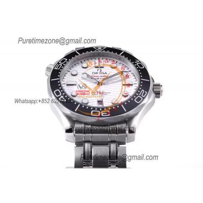 Seamaster Diver 300M A8800 Autoamtic Mens Watches VSF Best Ediiton White Dial SS Bracelet CHS 210.30.42.20.04.001