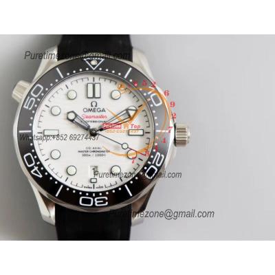 Seamaster Diver 300M A8800 Autoamtic Mens Watches VSF Best Ediiton White Dial Rubber CHS 210.32.42.20.04.001