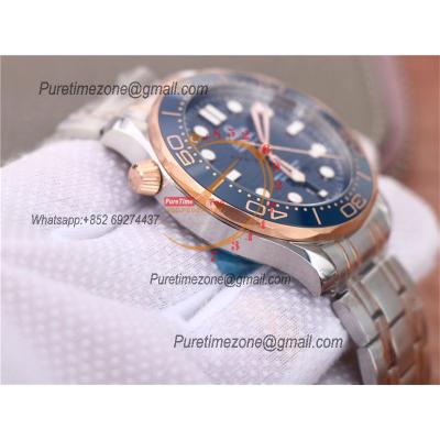 Seamaster Diver 300M A8800 Autoamtic Mens Watches VSF Best Ediiton YG Blue Dial SS Bracelet CHS 210.20.42.20.03.002