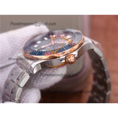 Seamaster Diver 300M A8800 Autoamtic Mens Watches VSF Best Ediiton YG Blue Dial SS Bracelet CHS 210.20.42.20.03.002