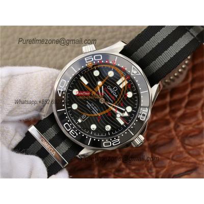 Seamaster Diver 300M A8800 Autoamtic Mens Watches VSF Best Ediiton Black Dial Nylon Strap CHS 210.30.42.20.01.001