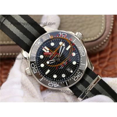 Seamaster Diver 300M A8800 Autoamtic Mens Watches VSF Best Ediiton Black Dial Nylon Strap CHS 210.30.42.20.01.001