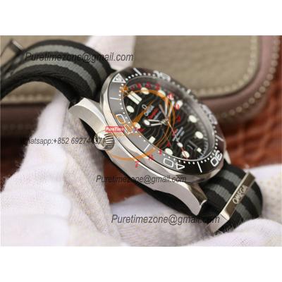 Seamaster Diver 300M A8800 Autoamtic Mens Watches VSF Best Ediiton Black Dial Nylon Strap CHS 210.30.42.20.01.001