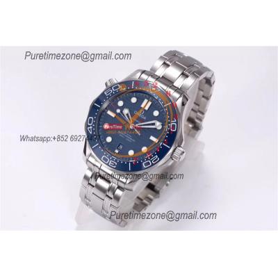 Seamaster Diver 300M A8800 Autoamtic Mens Watches VSF Best Ediiton Blue Dial SS Bracelet CHS 210.30.42.20.03.001