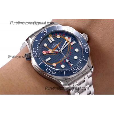 Seamaster Diver 300M A8800 Autoamtic Mens Watches VSF Best Ediiton Blue Dial SS Bracelet CHS 210.30.42.20.03.001