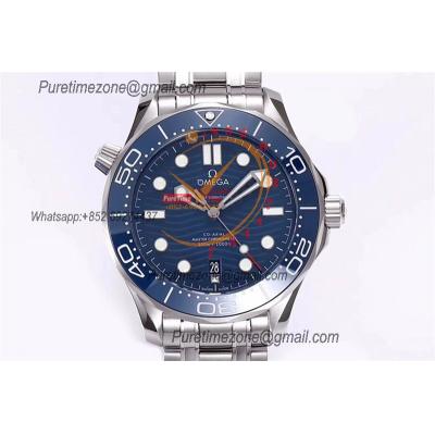 Seamaster Diver 300M A8800 Autoamtic Mens Watches VSF Best Ediiton Blue Dial SS Bracelet CHS 210.30.42.20.03.001