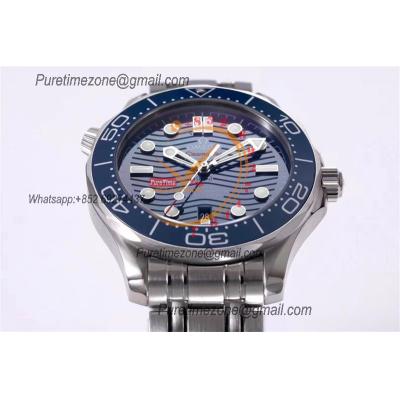 Seamaster Diver 300M A8800 Autoamtic Mens Watches VSF Best Ediiton Blue Dial SS Bracelet CHS 210.30.42.20.03.001