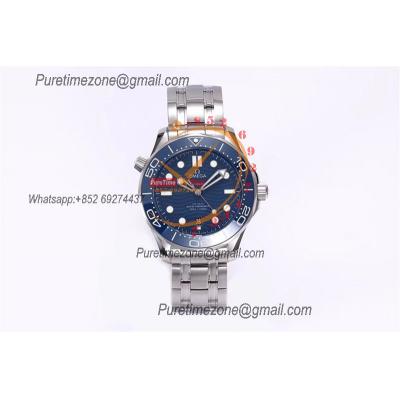 Seamaster Diver 300M A8800 Autoamtic Mens Watches VSF Best Ediiton Blue Dial SS Bracelet CHS 210.30.42.20.03.001